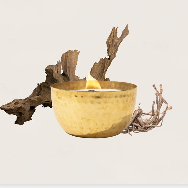 Solid Brass Bowl Candle