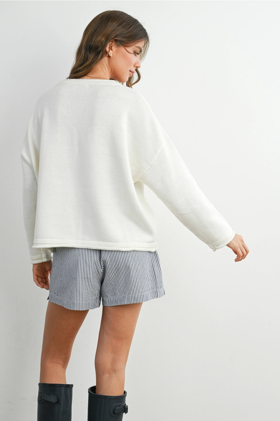American Flag Roll Neck Sweater