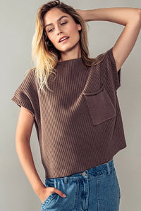 High Neck Sweater Knit Top