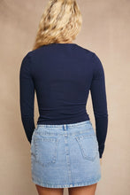 Load image into Gallery viewer, Navy Long Sleeve Top
