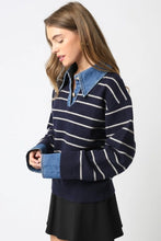 Load image into Gallery viewer, Sofia Striped Denim Combo Top
