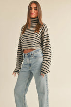 Load image into Gallery viewer, Striped Turtleneck Crop Sweater
