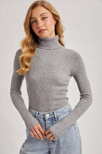 Load image into Gallery viewer, Grey Marl Ribbed Turtle Neck
