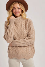 Load image into Gallery viewer, Scallop Hem Turtle Neck Sweater
