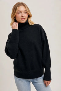 Black Knit Turtle Neck Sweater