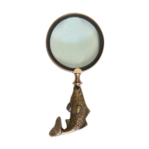 Antiqued Brass Fish Magnifying Glass