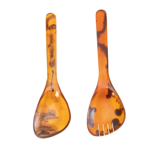 Tortoise Shell Resin Salad Server Set