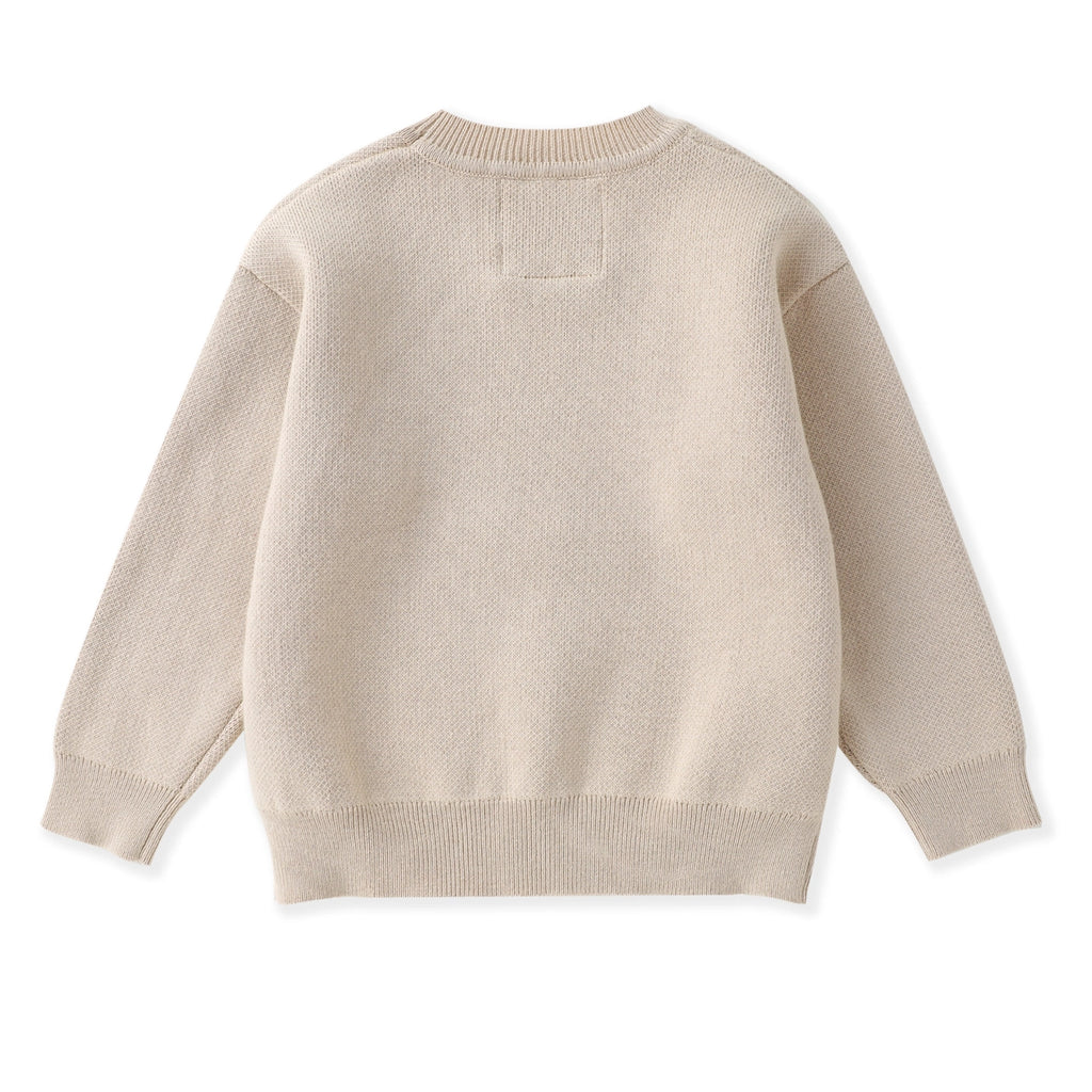 Sand Beige Kids Football Sweater