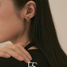 Load image into Gallery viewer, Black and White Checker Earrings
