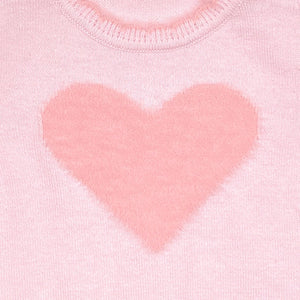 Fuzzy Heart Knit Sweater