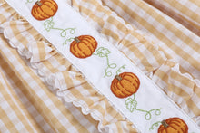 Load image into Gallery viewer, Brown Gingham Pumpkin Dress
