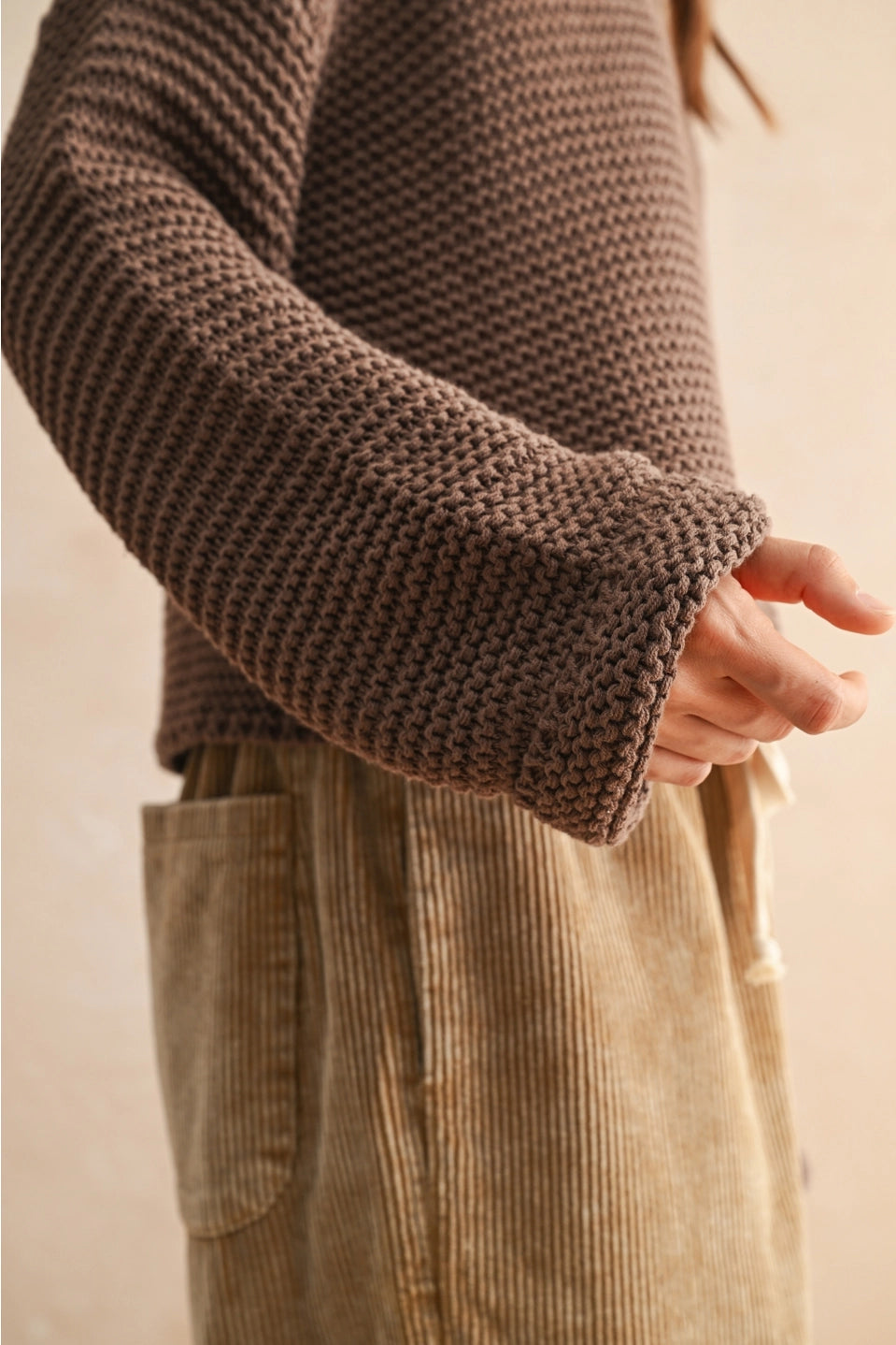 Round Neck Sweater Knitted Top