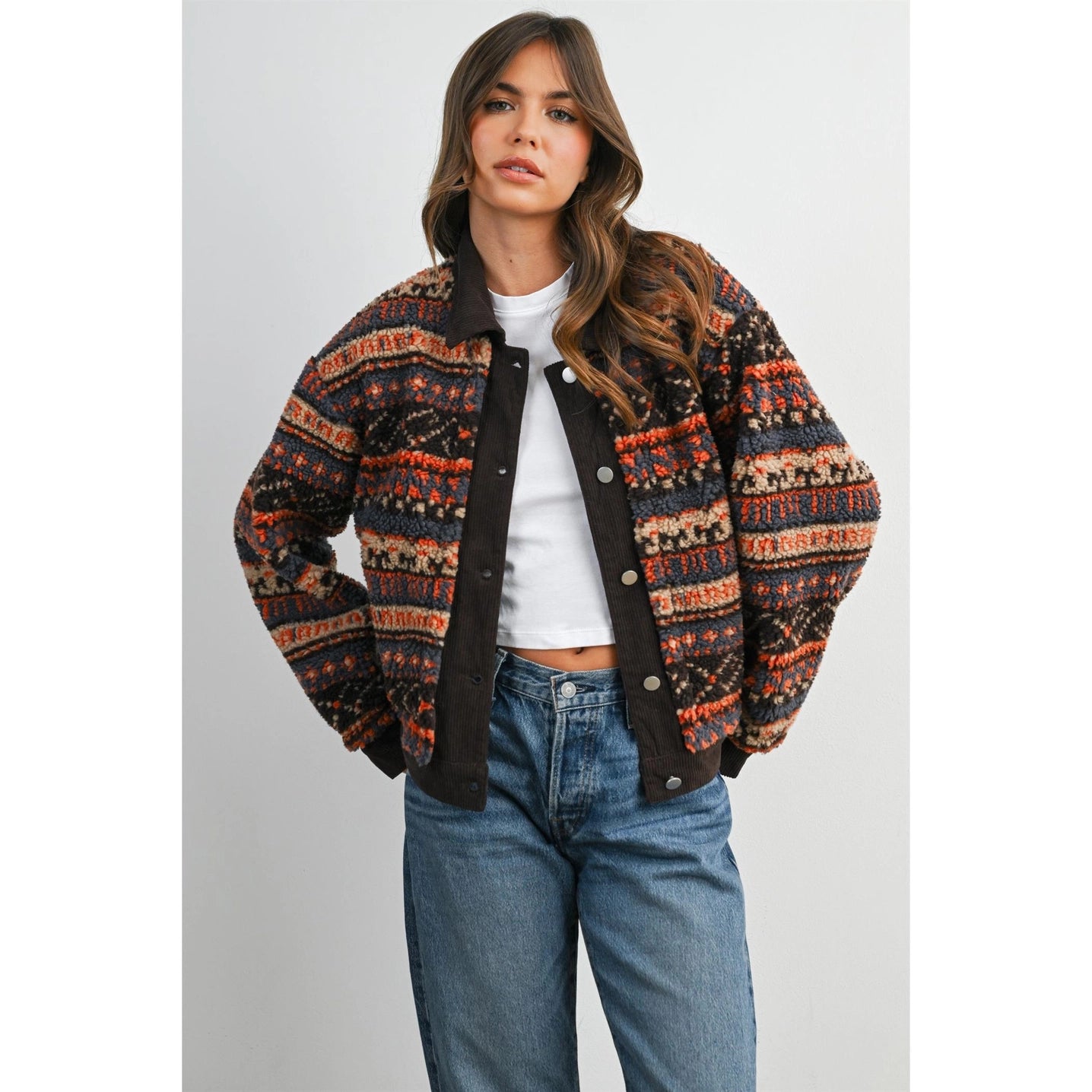 Button Front Fleece Jacket