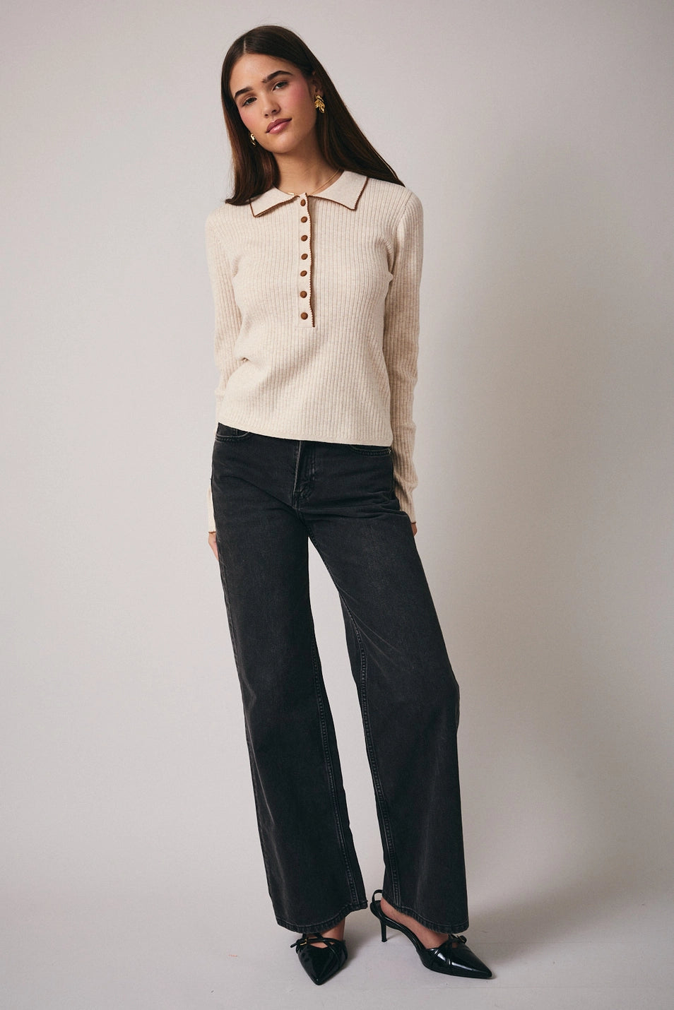 Blanket Stitch Detailed Polo