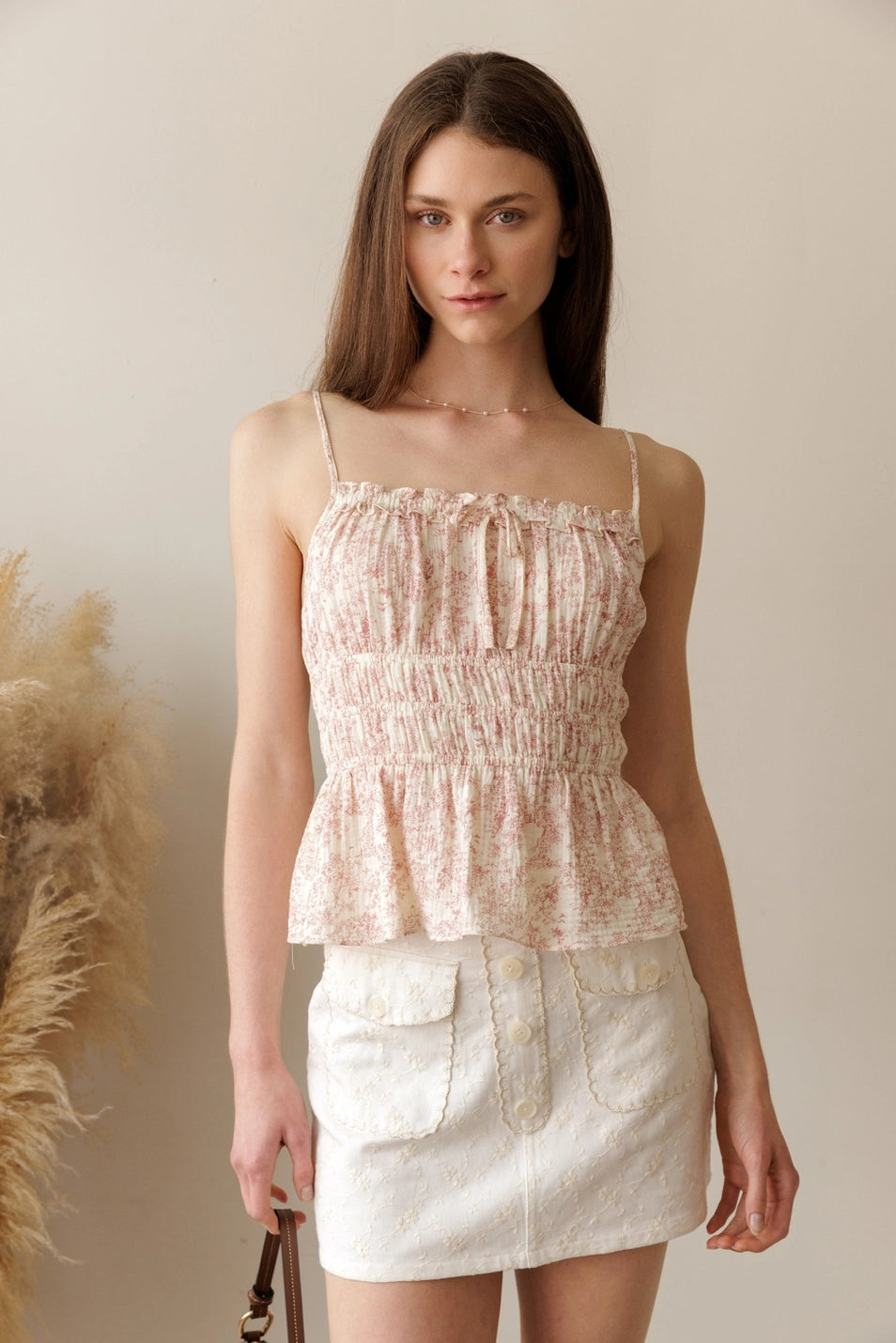 Floral Embroidered Mini Skirt