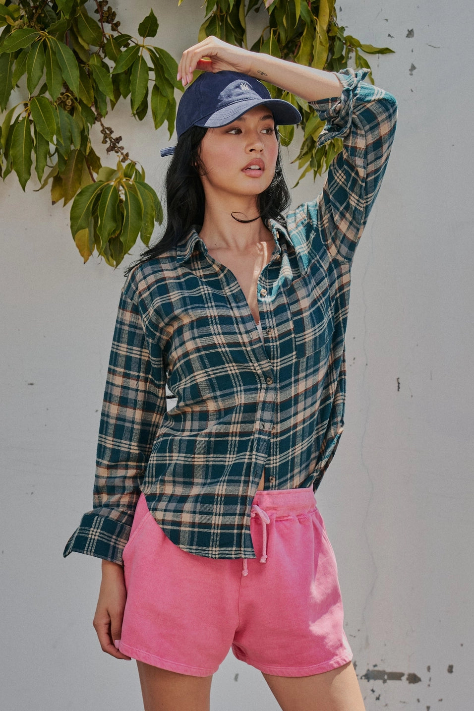 Plaid Flannel Button Up Pocket Shirt