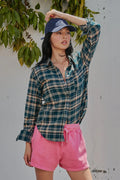 Plaid Flannel Button Up Pocket Shirt