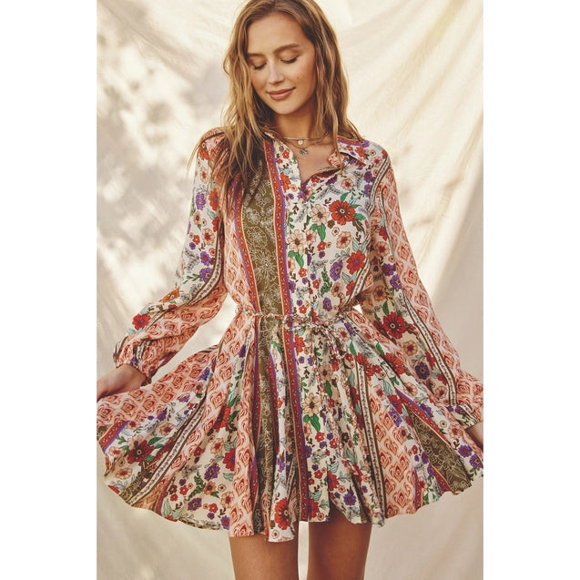 Paisley Floral Mini Dress