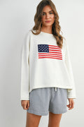 American Flag Roll Neck Sweater