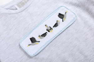 Gray Mallard Smocked Shirt and Shorts