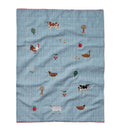 Country Farm Embroidered Tea Towel