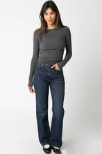 Load image into Gallery viewer, Charcoal Ribbed Long Sleeve
