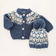 Load image into Gallery viewer, Kids Fairisle Cardigan Slate
