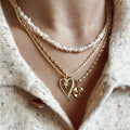 Michel Heart and Star Charm Necklace