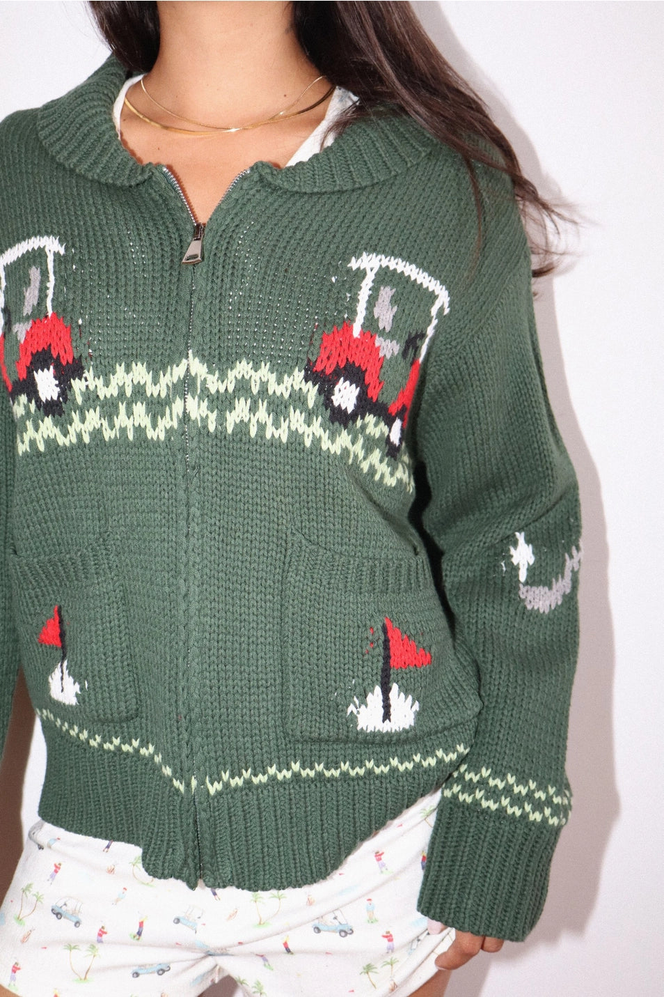 Hole in One Zip Sweater