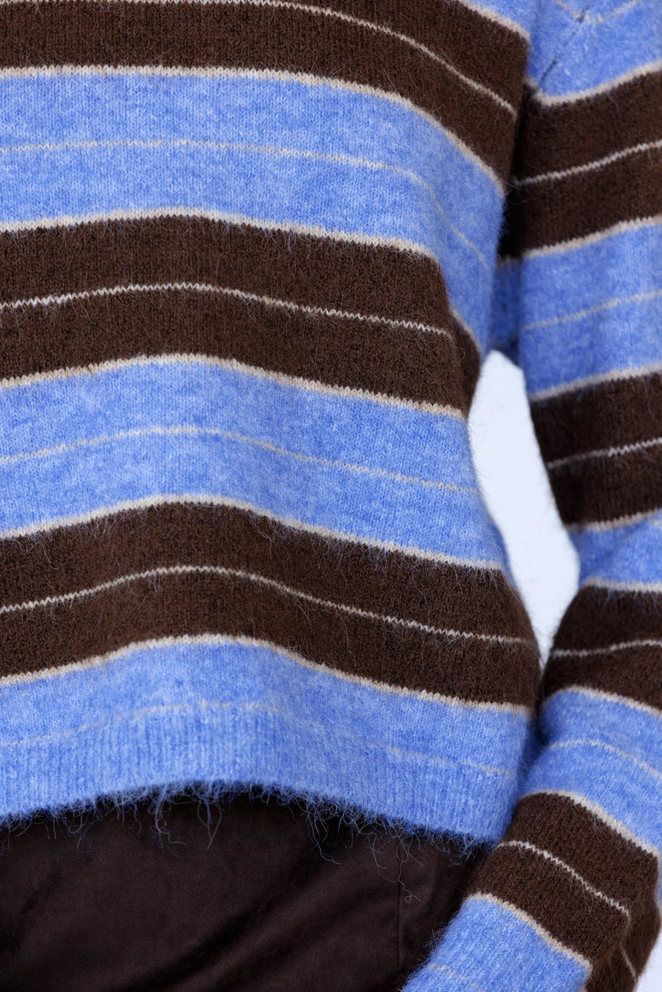 Striped Fuzzy Knit Sweater