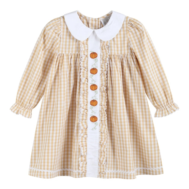 Brown Gingham Pumpkin Dress