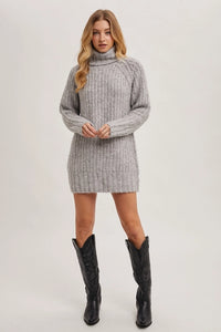 Chunky Turtleneck Tunic Sweater