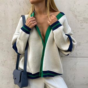 Contrast Color Cardigan