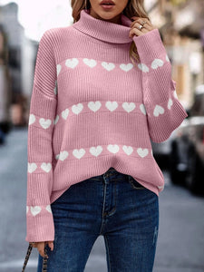 Valentine's Day Love Knit Turtleneck Sweater