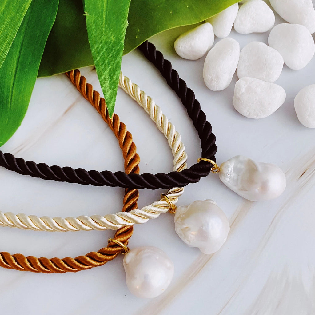 Satin Baroque Pearl Necklace