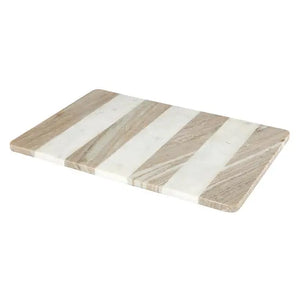 White Marble & Tan Striped Board