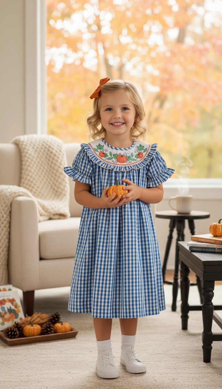 Kids Pumpkin Print Dress