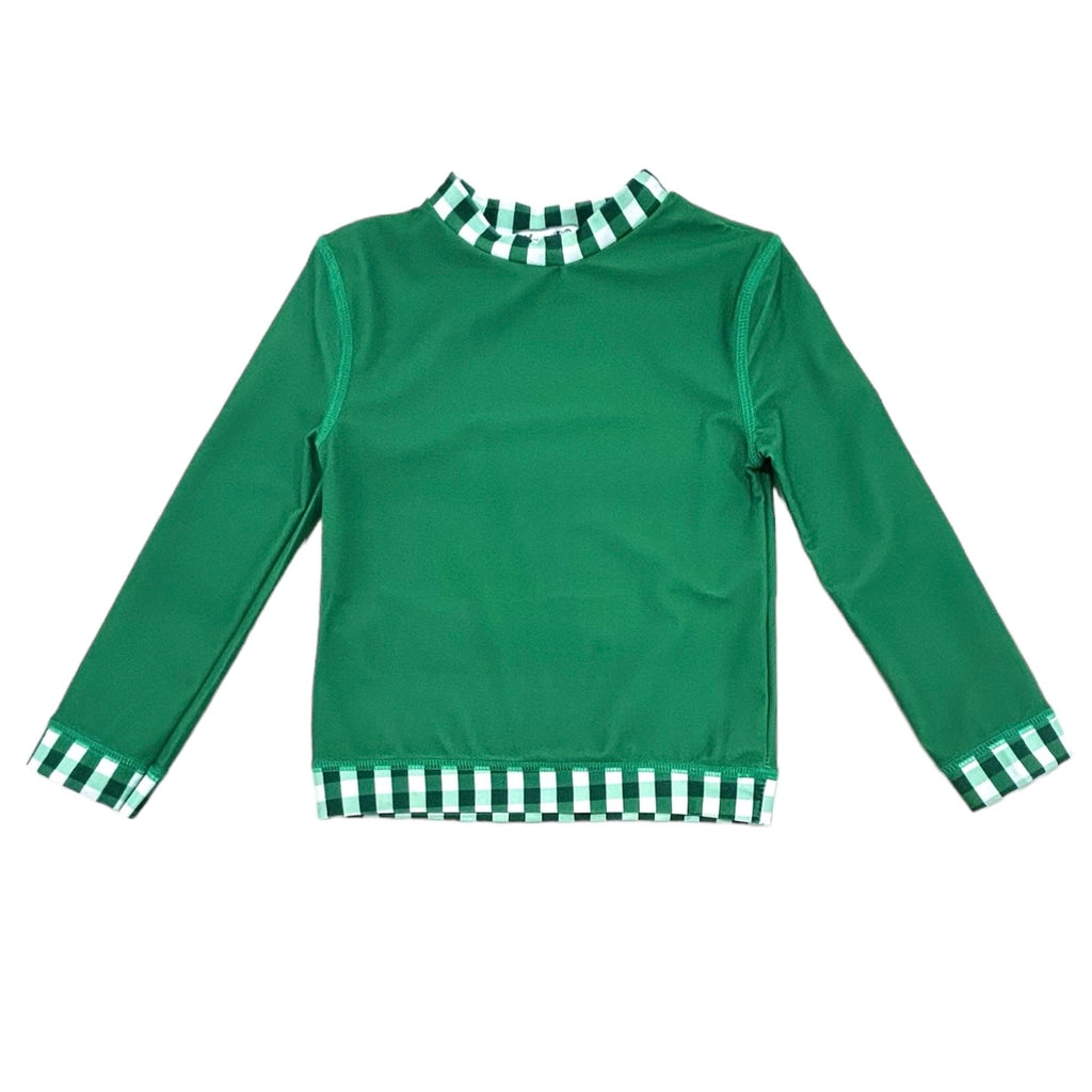 Boys Long Sleeve Swim Rashgaurd- Green