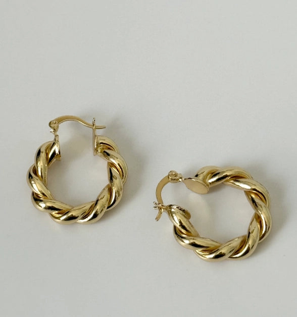 Chunky Braided Hoop Earrings