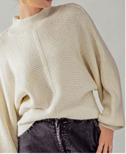 Load image into Gallery viewer, Mock Turtle Neck Rib Knit Sweater
