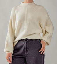 Load image into Gallery viewer, Mock Turtle Neck Rib Knit Sweater
