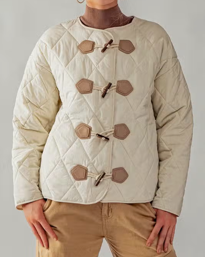 Toggle Button Down Quilted Puff Jacket