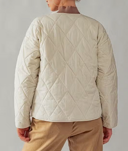 Toggle Button Down Quilted Puff Jacket