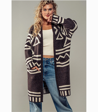 Load image into Gallery viewer, Aztec Print Open Cardigan
