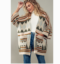 Load image into Gallery viewer, Rustic and Geometric Cardigan
