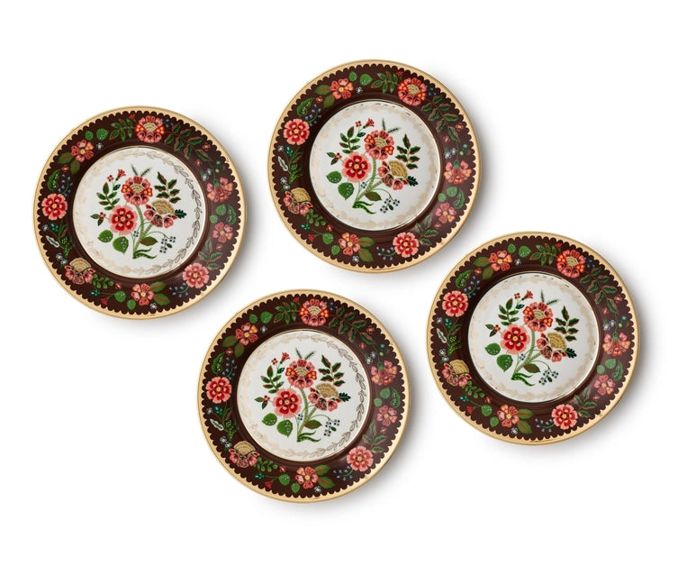 Gracie Porcelain Dessert Plate Set Floral