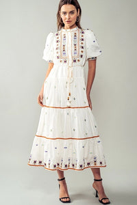 Embroidered Midi Dress