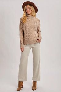 Scallop Hem Turtle Neck Sweater