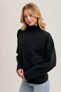 Black Knit Turtle Neck Sweater