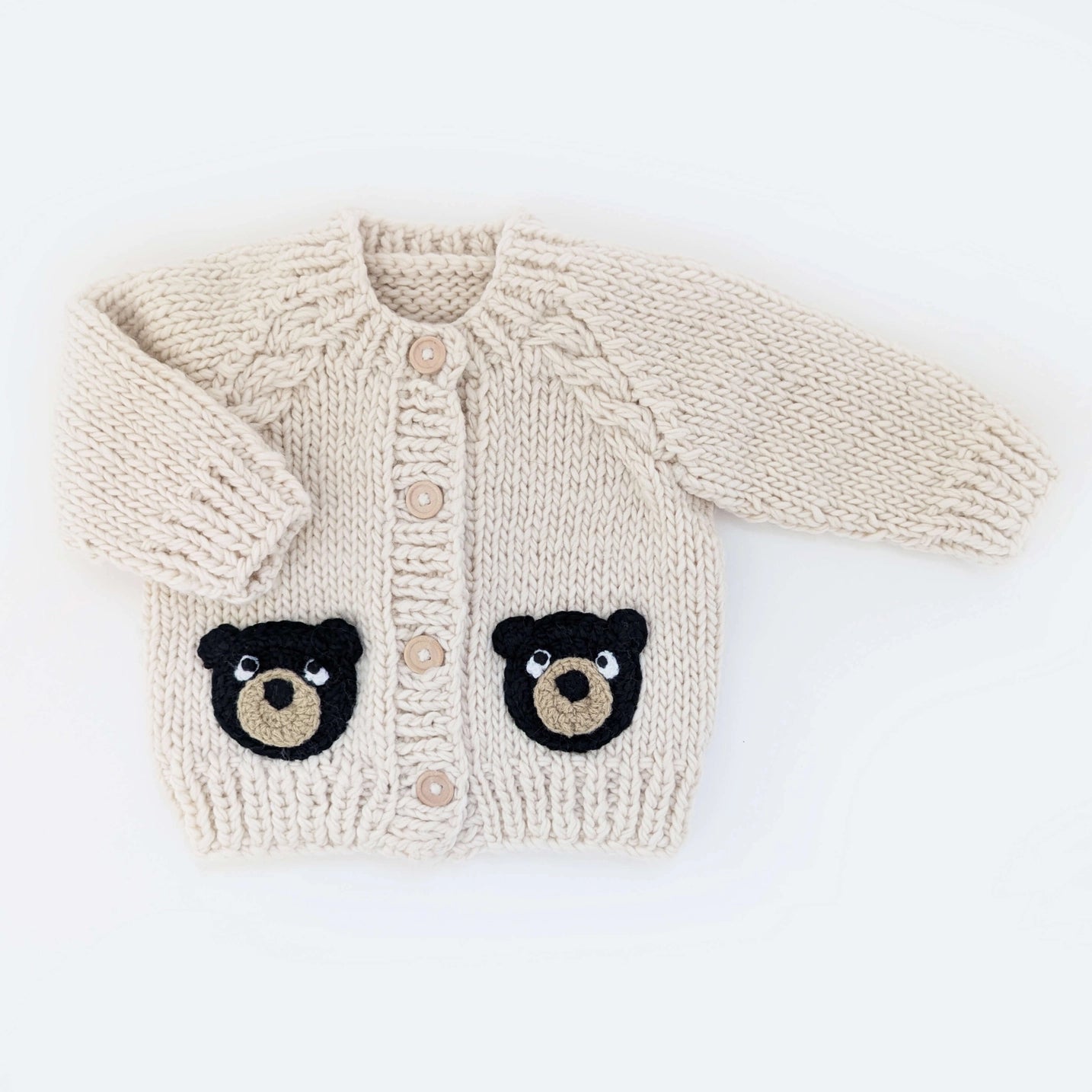 Kids Black Bear Cardigan